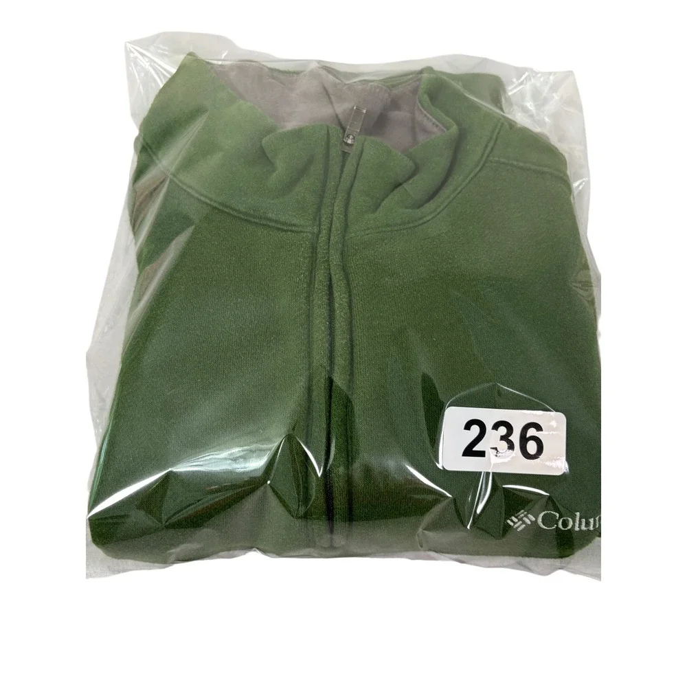 Columbia Men's Quarter Zip Fleece Pullover Mock Neck Sweater XL Green RN 69724
